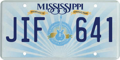 MS license plate JIF641