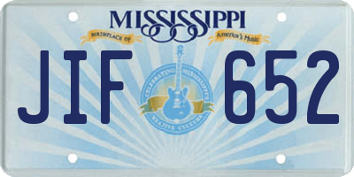 MS license plate JIF652