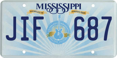 MS license plate JIF687