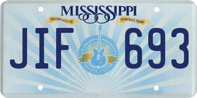 MS license plate JIF693