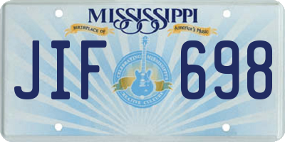 MS license plate JIF698