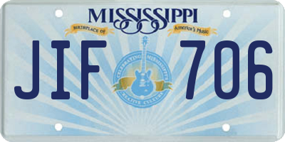 MS license plate JIF706