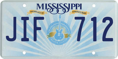 MS license plate JIF712