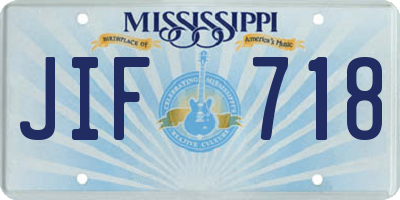MS license plate JIF718
