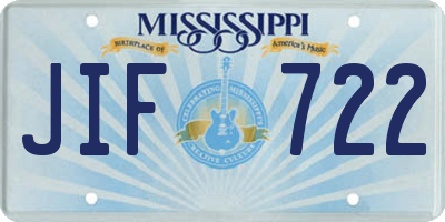 MS license plate JIF722