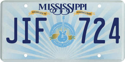 MS license plate JIF724