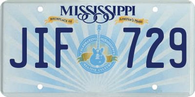 MS license plate JIF729