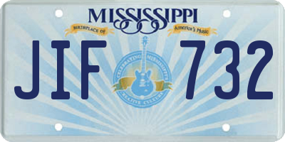 MS license plate JIF732