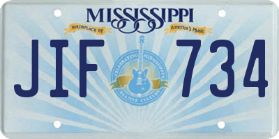 MS license plate JIF734
