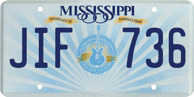 MS license plate JIF736