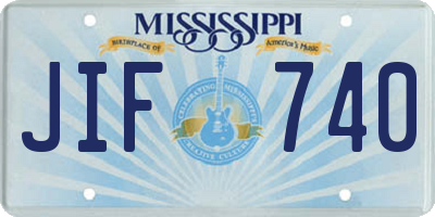 MS license plate JIF740