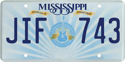MS license plate JIF743