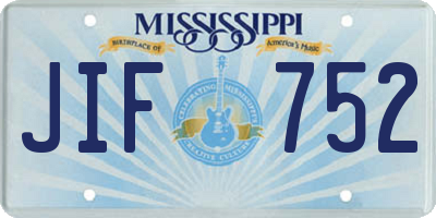 MS license plate JIF752