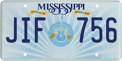 MS license plate JIF756