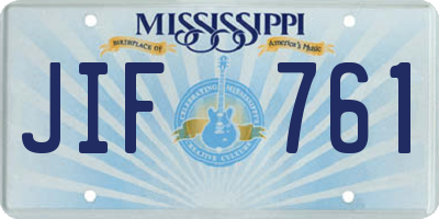 MS license plate JIF761