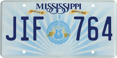 MS license plate JIF764