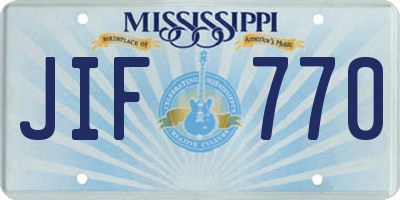 MS license plate JIF770