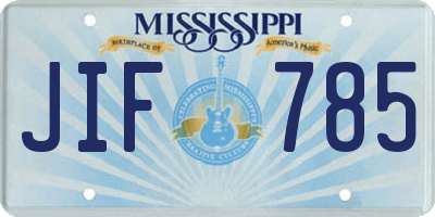 MS license plate JIF785