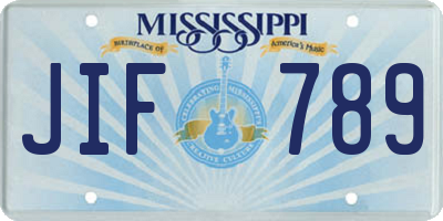 MS license plate JIF789