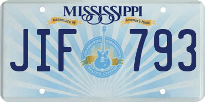 MS license plate JIF793