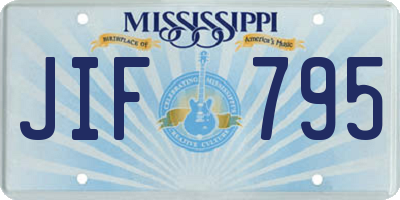 MS license plate JIF795