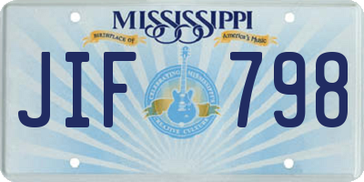 MS license plate JIF798