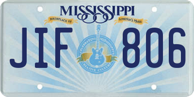 MS license plate JIF806