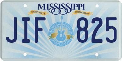 MS license plate JIF825