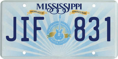 MS license plate JIF831