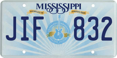 MS license plate JIF832
