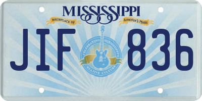 MS license plate JIF836