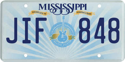 MS license plate JIF848