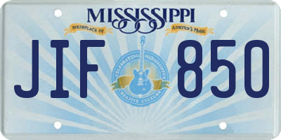 MS license plate JIF850