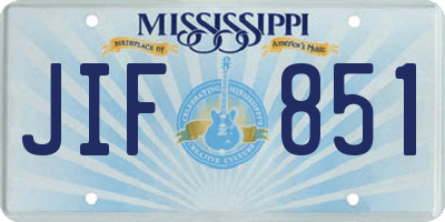 MS license plate JIF851