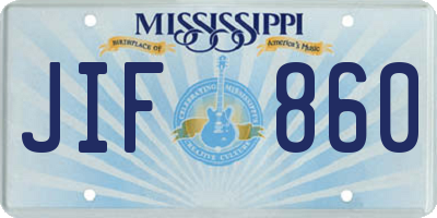 MS license plate JIF860