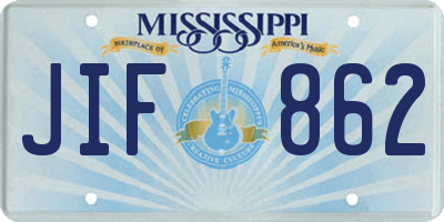 MS license plate JIF862