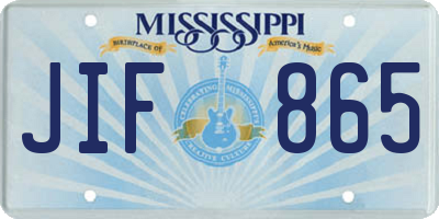 MS license plate JIF865
