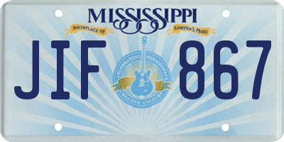 MS license plate JIF867