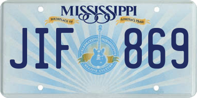 MS license plate JIF869