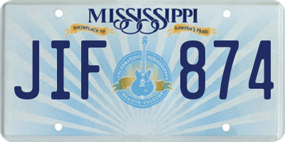 MS license plate JIF874