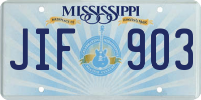 MS license plate JIF903