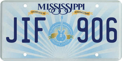 MS license plate JIF906