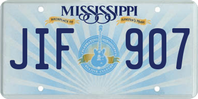 MS license plate JIF907
