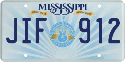MS license plate JIF912