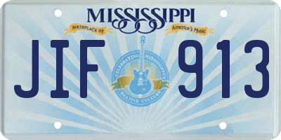 MS license plate JIF913
