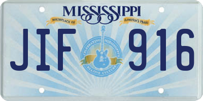 MS license plate JIF916