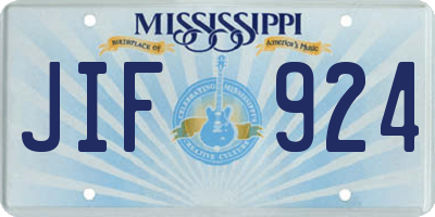 MS license plate JIF924