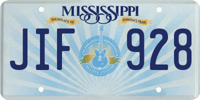 MS license plate JIF928