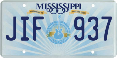 MS license plate JIF937