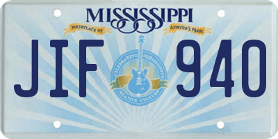 MS license plate JIF940